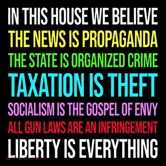 In This House We Believe The News Is Propaganda Tall T-Shirt
