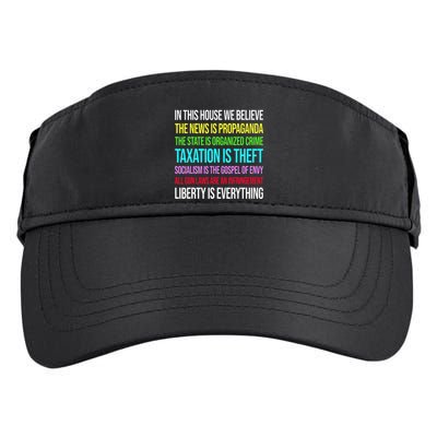 In This House We Believe The News Is Propaganda Adult Drive Performance Visor
