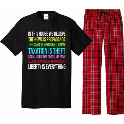 In This House We Believe The News Is Propaganda Pajama Set