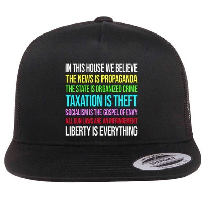 In This House We Believe The News Is Propaganda Flatbill Hat
