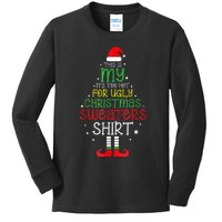 Its Too Hot For Ugly Christmas Funny Xmas Kids Long Sleeve Shirt