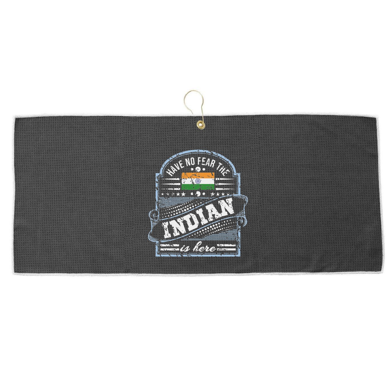 India T Have No Fear The Indian Is Here Large Microfiber Waffle Golf Towel