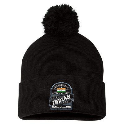 India T Have No Fear The Indian Is Here Pom Pom 12in Knit Beanie