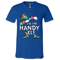 IM The Handy Elf Dabbing Christmas Family Matching Gift V-Neck T-Shirt