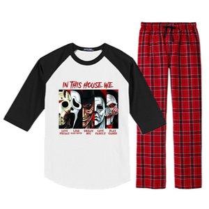 In This House We Love Halloween Family Horror House Scary Raglan Sleeve Pajama Set