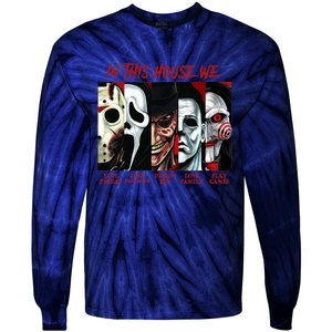 In This House We Love Halloween Family Horror House Scary Tie-Dye Long Sleeve Shirt