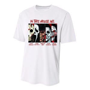 In This House We Love Halloween Family Horror House Scary Performance Sprint T-Shirt