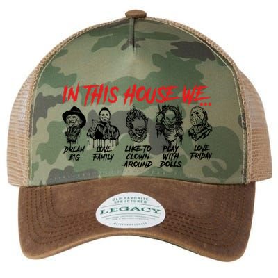 In This House We Horror Halloween Freddy Big Dream Myers Love Family C Legacy Tie Dye Trucker Hat