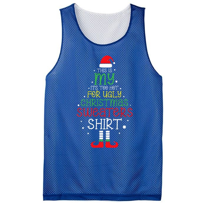 It's Too Hot For Ugly Christmas Funny Xmas  Mesh Reversible Basketball Jersey Tank