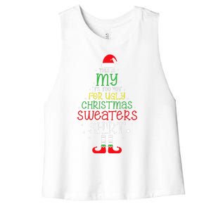 It's Too Hot For Ugly Christmas Funny Xmas  Women's Racerback Cropped Tank