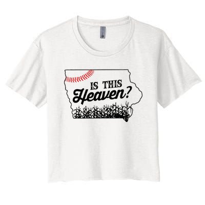 Is This Heaven Baseball Field In Iowa Women's Crop Top Tee