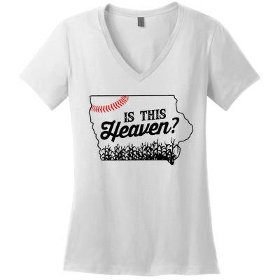 Is This Heaven Baseball Field In Iowa Women's V-Neck T-Shirt