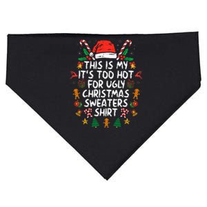 It's Too Hot For Ugly Christmas Funny Xmas USA-Made Doggie Bandana