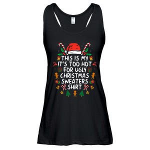 It's Too Hot For Ugly Christmas Funny Xmas Ladies Essential Flowy Tank