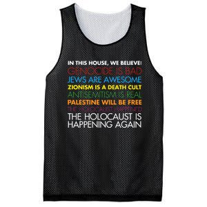 In This House We Believe Genocide Is Bad Jews Are Awesome Mesh Reversible Basketball Jersey Tank