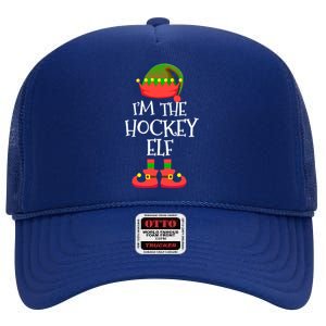 IM The Hockey Elf Christmas Holiday Elf Squad Xmas Elves Gift High Crown Mesh Back Trucker Hat