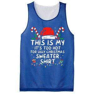 It's Too Hot For Ugly Christmas Funny Xmas Mesh Reversible Basketball Jersey Tank