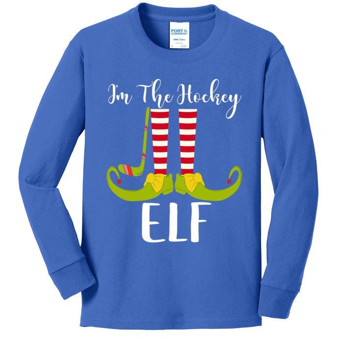 IM The Hockey Elf Funny Christmas Gift Cute Gift Kids Long Sleeve Shirt