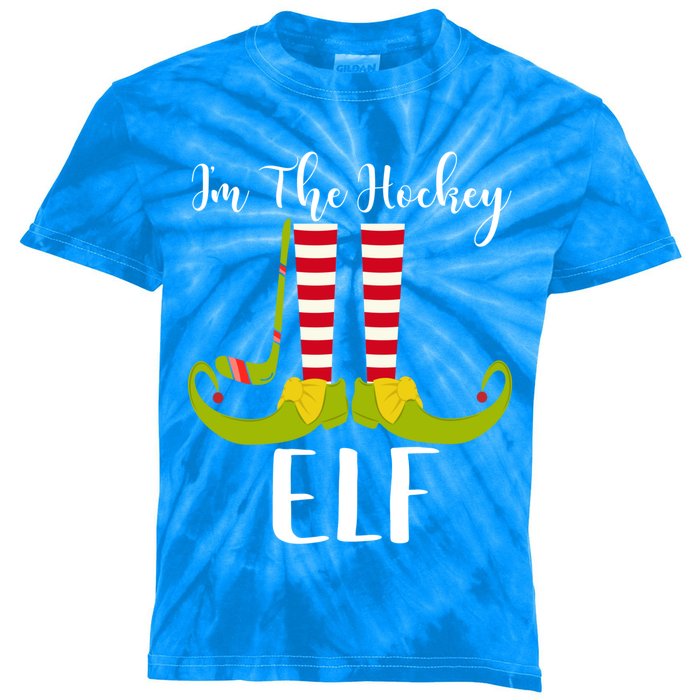 IM The Hockey Elf Funny Christmas Gift Cute Gift Kids Tie-Dye T-Shirt