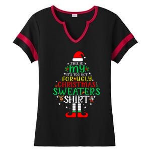 ItS Too Hot For Ugly Christmas Funny Xmas Ladies Halftime Notch Neck Tee