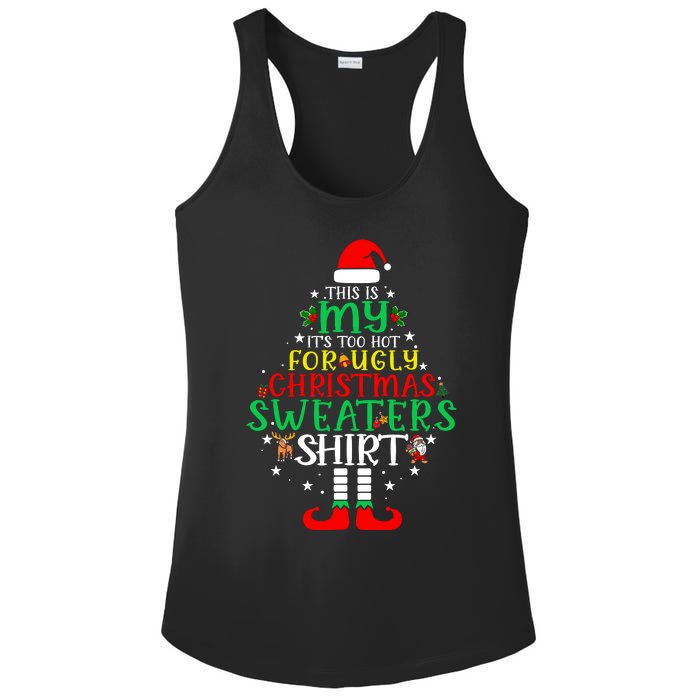 ItS Too Hot For Ugly Christmas Funny Xmas Ladies PosiCharge Competitor Racerback Tank