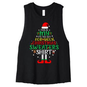 ItS Too Hot For Ugly Christmas Funny Xmas Women's Racerback Cropped Tank