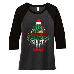 ItS Too Hot For Ugly Christmas Funny Xmas Women's Tri-Blend 3/4-Sleeve Raglan Shirt