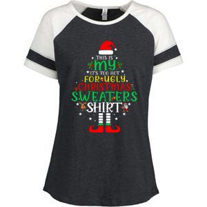 ItS Too Hot For Ugly Christmas Funny Xmas Enza Ladies Jersey Colorblock Tee