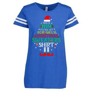 ItS Too Hot For Ugly Christmas Funny Xmas Enza Ladies Jersey Football T-Shirt