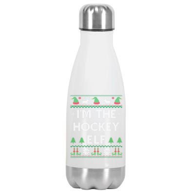 IM The Hockey Elf Funny Player And Fan Ugly Christmas Pajama Gift Stainless Steel Insulated Water Bottle