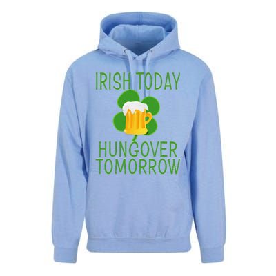 Irish Today, Hungover Tomorrow St Pattys Day Unisex Surf Hoodie