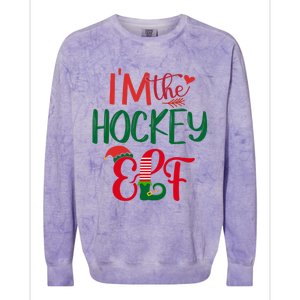 IM The Hockey Elf Matching Group Family Christmas Pajama Cool Gift Colorblast Crewneck Sweatshirt