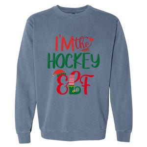 IM The Hockey Elf Matching Group Family Christmas Pajama Cool Gift Garment-Dyed Sweatshirt