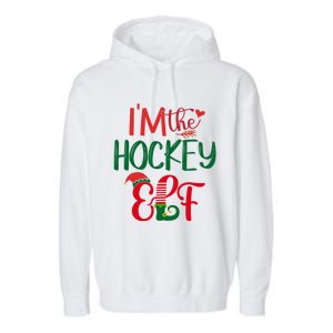 IM The Hockey Elf Matching Group Family Christmas Pajama Cool Gift Garment-Dyed Fleece Hoodie