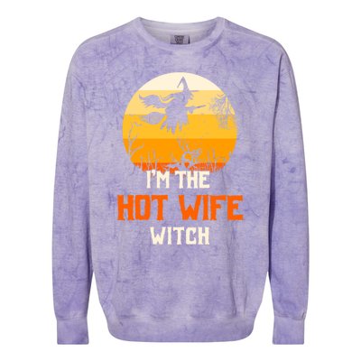 Im The Hot Wife Witch Matching Family Halloween Party Gift Colorblast Crewneck Sweatshirt