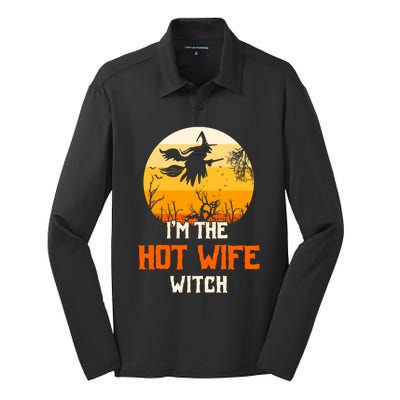 Im The Hot Wife Witch Matching Family Halloween Party Gift Silk Touch Performance Long Sleeve Polo