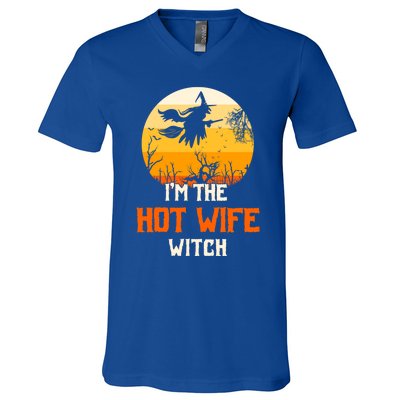 Im The Hot Wife Witch Matching Family Halloween Party Gift V-Neck T-Shirt