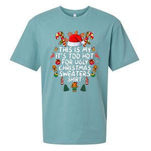 It's Too Hot For Ugly Christmas Funny Xmas Sueded Cloud Jersey T-Shirt