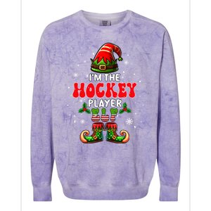 IM The Hockey Player Elf Costume Christmas Sport Lover Cool Gift Colorblast Crewneck Sweatshirt