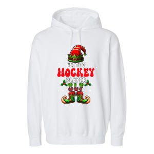 IM The Hockey Player Elf Costume Christmas Sport Lover Cool Gift Garment-Dyed Fleece Hoodie