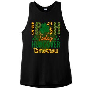 Irish Today, Hungover Tomorrow Funny St Patrick's Day Ladies PosiCharge Tri-Blend Wicking Tank