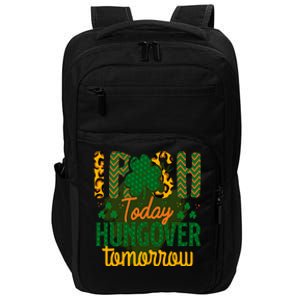 Irish Today, Hungover Tomorrow Funny St Patrick's Day Impact Tech Backpack