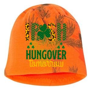 Irish Today, Hungover Tomorrow Funny St Patrick's Day Kati - Camo Knit Beanie