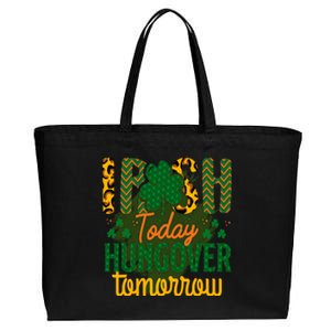 Irish Today, Hungover Tomorrow Funny St Patrick's Day Cotton Canvas Jumbo Tote