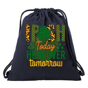 Irish Today, Hungover Tomorrow Funny St Patrick's Day Drawstring Bag