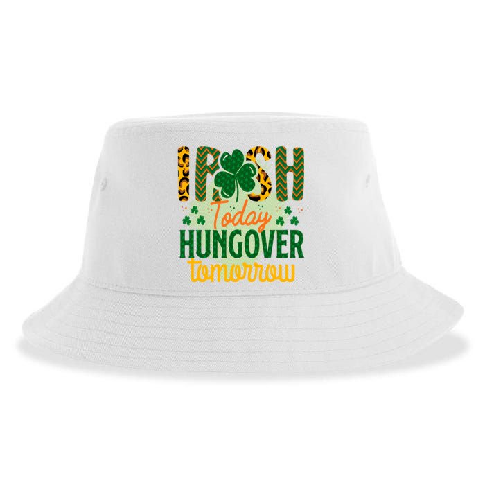 Irish Today, Hungover Tomorrow Funny St Patrick's Day Sustainable Bucket Hat