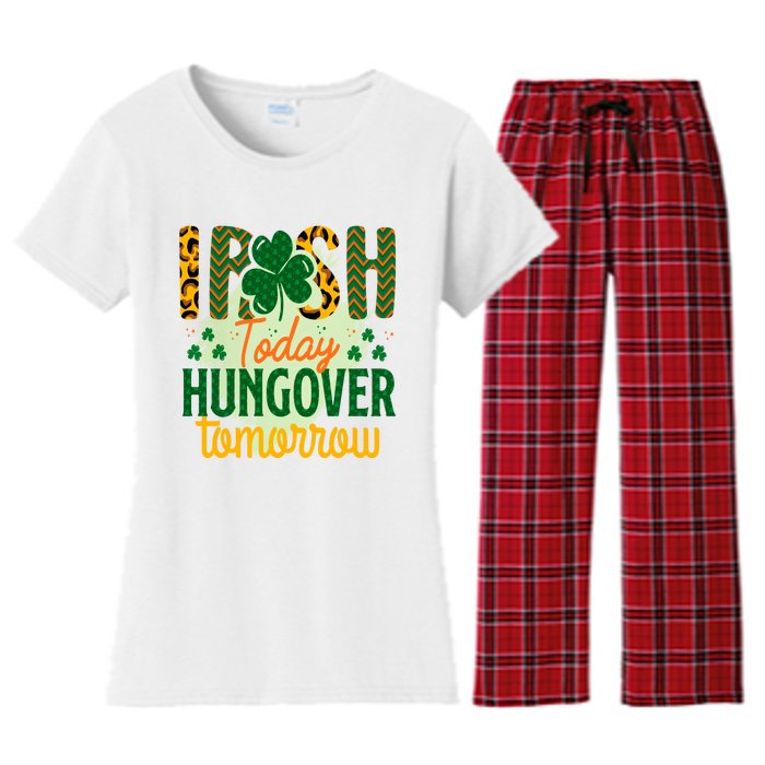 Irish Today, Hungover Tomorrow Funny St Patrick's Day Women's Flannel Pajama Set