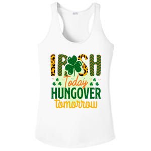 Irish Today, Hungover Tomorrow Funny St Patrick's Day Ladies PosiCharge Competitor Racerback Tank