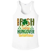 Irish Today, Hungover Tomorrow Funny St Patrick's Day Ladies PosiCharge Competitor Racerback Tank