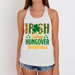 Irish Today, Hungover Tomorrow Funny St Patrick's Day Women's Knotted Racerback Tank